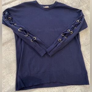 Michael Kors Navy Knit Top sz L